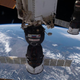 The Soyuz MS-18 spacecraft docked to the ISS.